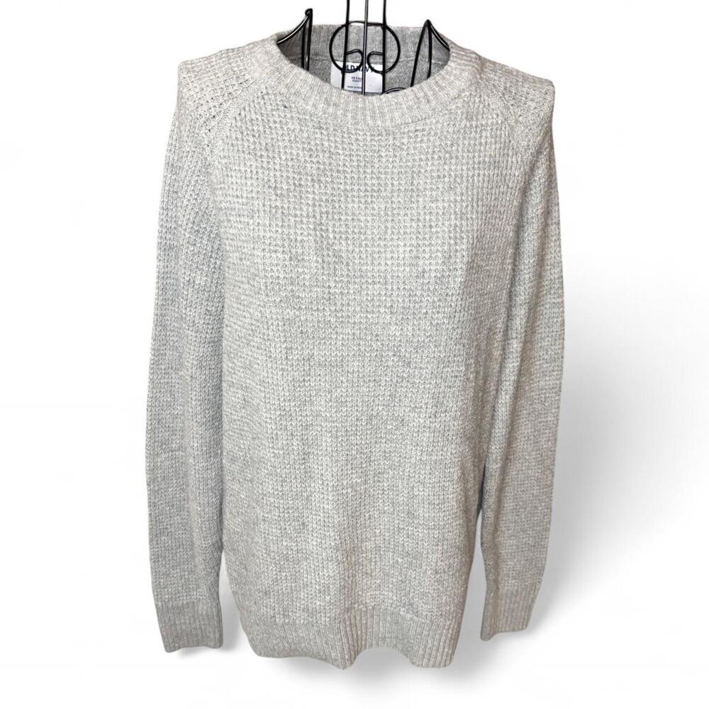 Old Navy SoSoft Gray Waffle Knit Raglan Sweater - XS Tall